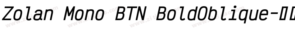 Zolan Mono BTN BoldOblique字体转换